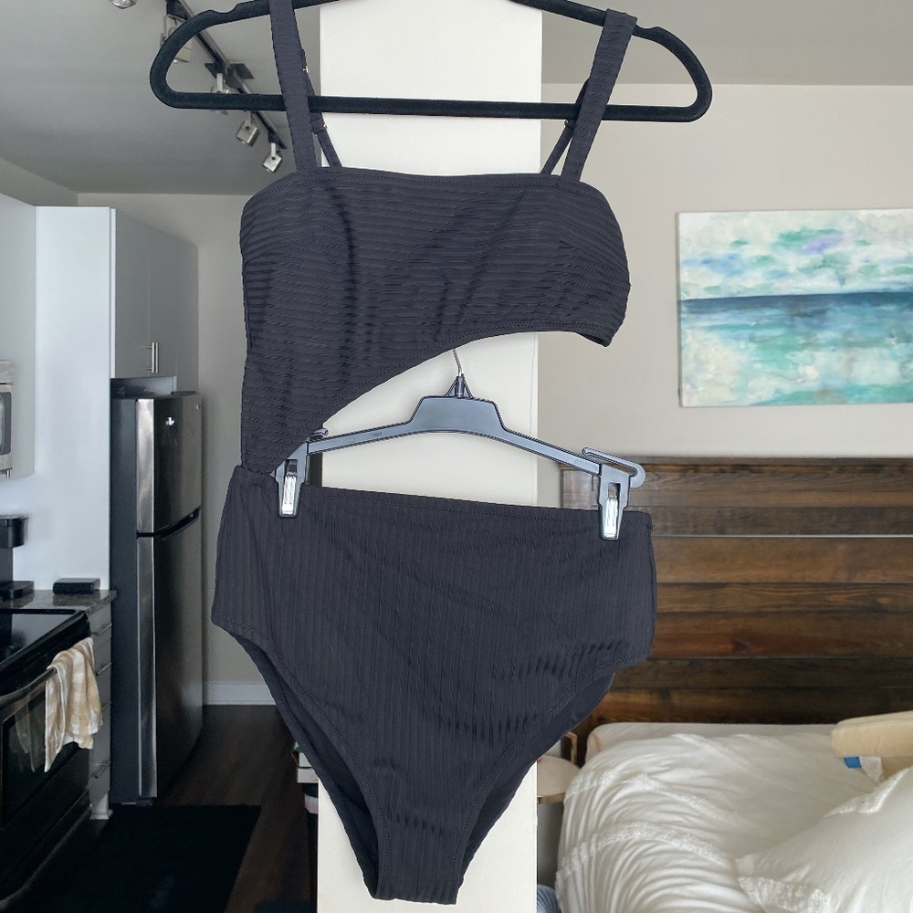 Ribbed Cut Out One Piece